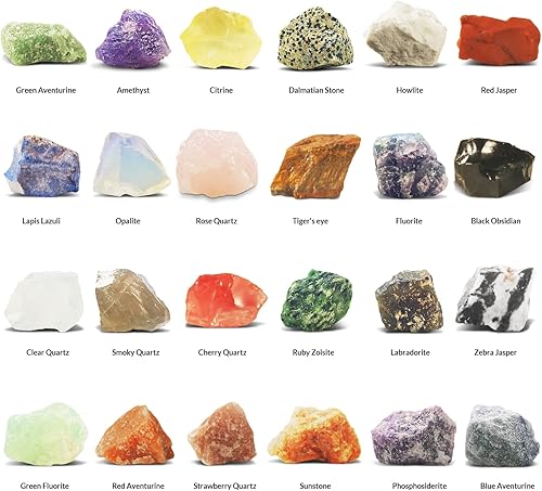 Miniatura 2 de Calendario de Adviento 2023 Rocks 24 días con piedras preciosas de cristal natural, minerales y fósiles, calendario de cuenta regresiva de Navidad,