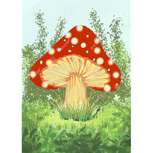EWJRNSF 5D Diamond Painting Kits for Adults Beginners, Diamond Arts Kits Diamond Art Sets,Gem Painting Arts & Crafts Home Wall Decoration 11.8x15.7 Inches 1 Pack Mushroom