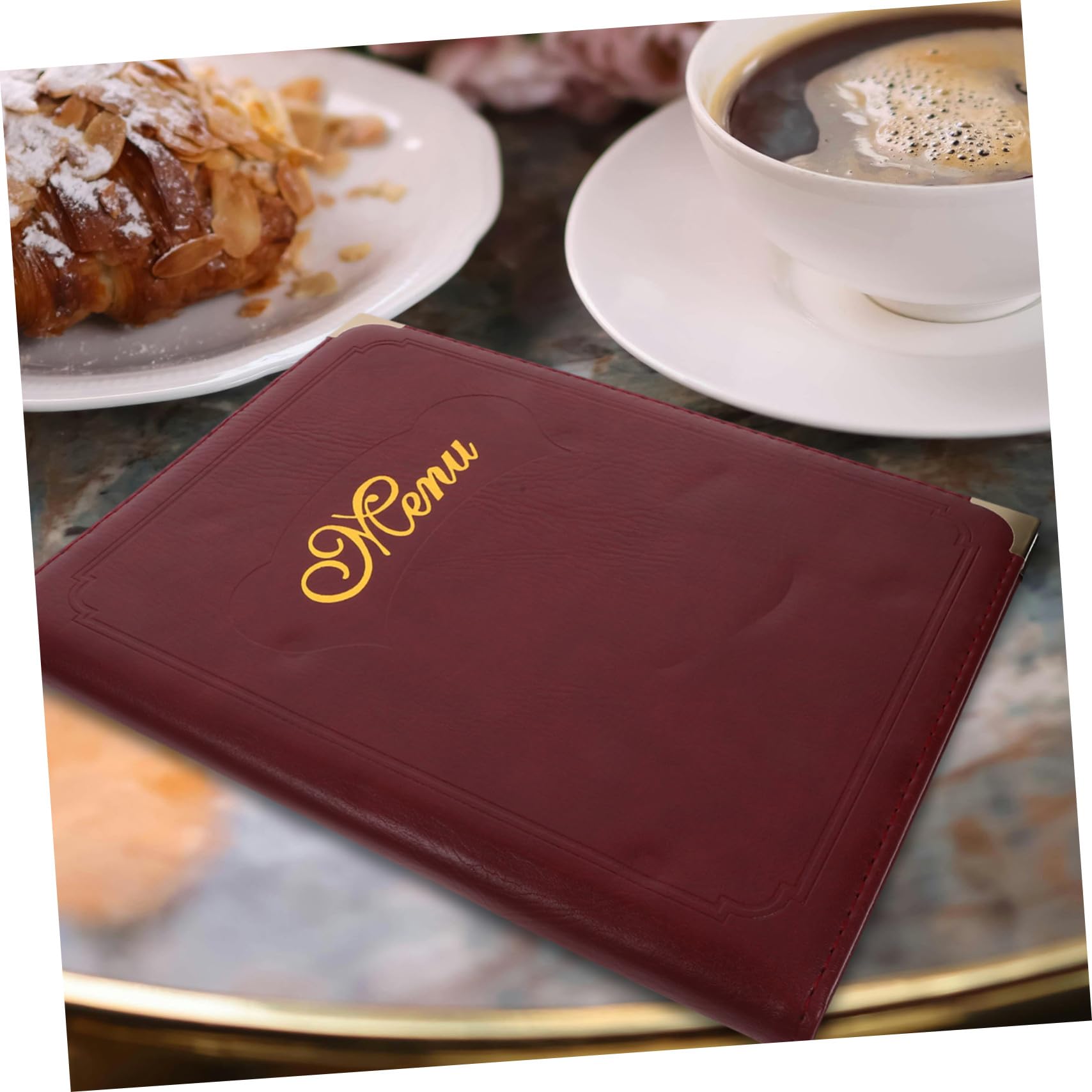 Porta Menú de Cuero A4 para Restaurante y Hotel, Carpeta Diseño Simple y Uso Conveniente para Mostrar y Sujetar Contenido del Menú