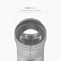 Vista 4 de Conector de conducto en forma de Y de 3 vías de metal de 6 pulgadas - Divisor de conductos de metal para conductos redondos - Brida de adaptador