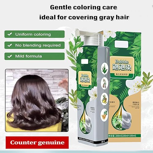 Miniatura 2 de Extracto de planta puro de 6.8 fl oz para tinte de burbujas de color de cabello gris, champú de tinte para el cabello de burbujas para plantas,