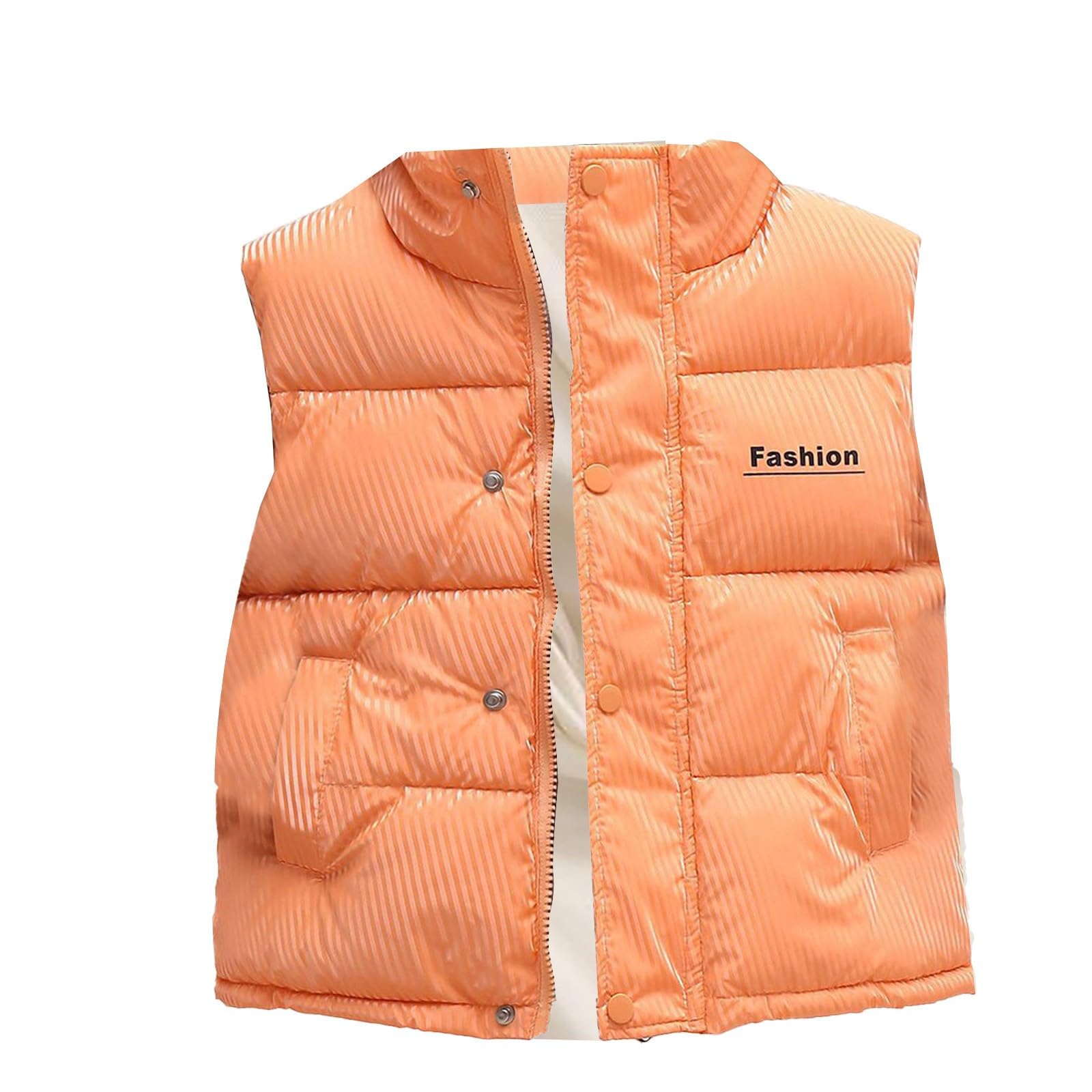 Boys Girls Puffer Vest Down Jacket Waistcoat Kids Sleeveless Zip Up Winter Coat Gilet Toddler (Red, 5-6 Years)