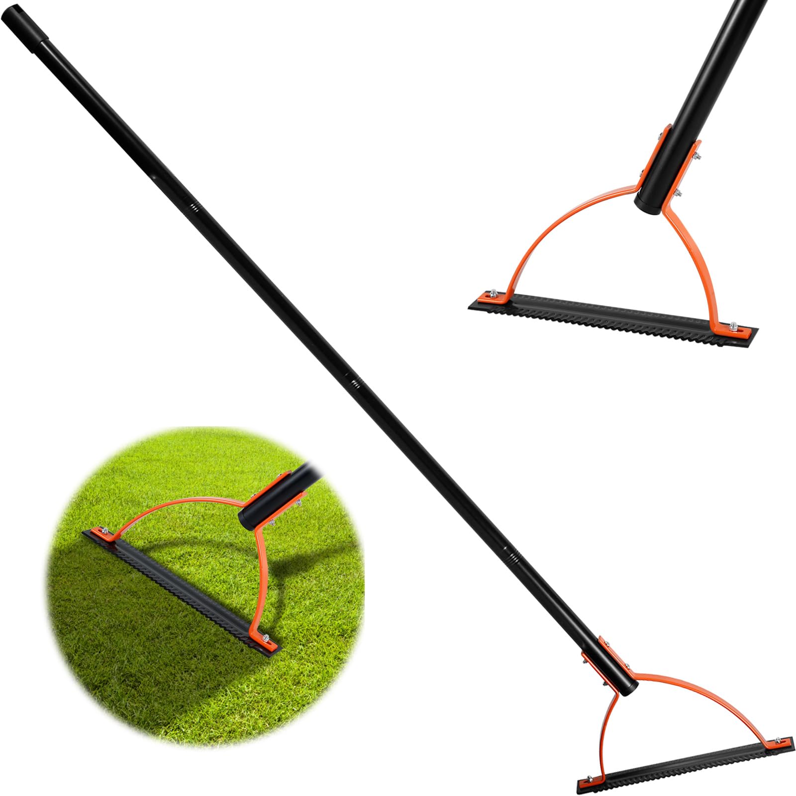 Fouet à gazon avec lame dentelée à double tranchant en acier - Coupe-herbe manuel avec poignée de 76,2 cm - Outil manuel pour couper les mauvaises herbes dans les tranchées de jardin