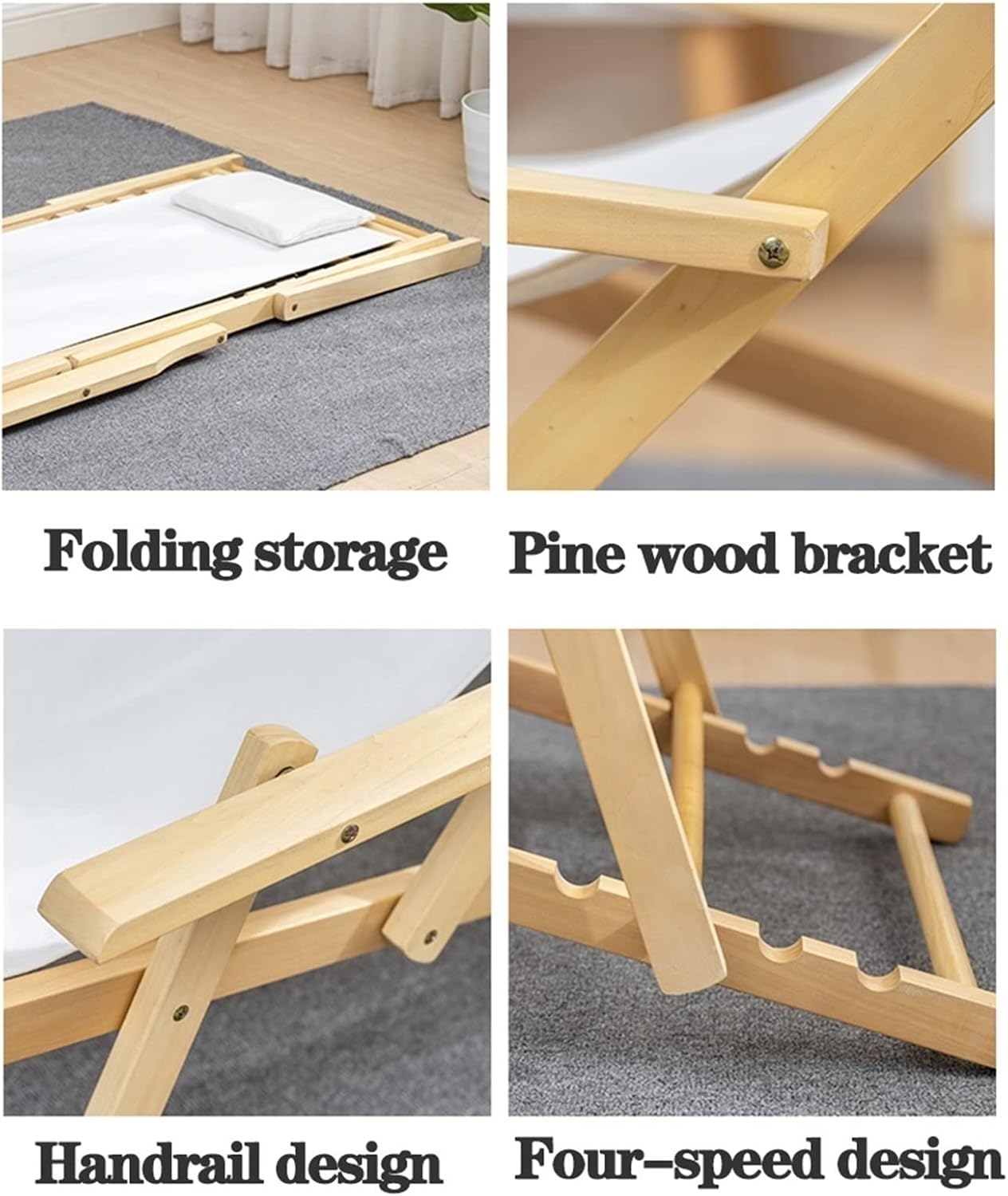 Bamboo Outdoor Folding Sling Chair: Adjustable Recliner for Patio, Beach, and Lawn Lounging