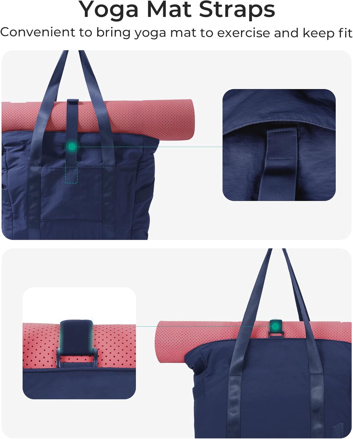 BAGSMART Tote Bag for Women, Tote Bag with Zipper Work Tote with Compartments Nurse Shoulder Hanbag for Travel, Gym - Image 5