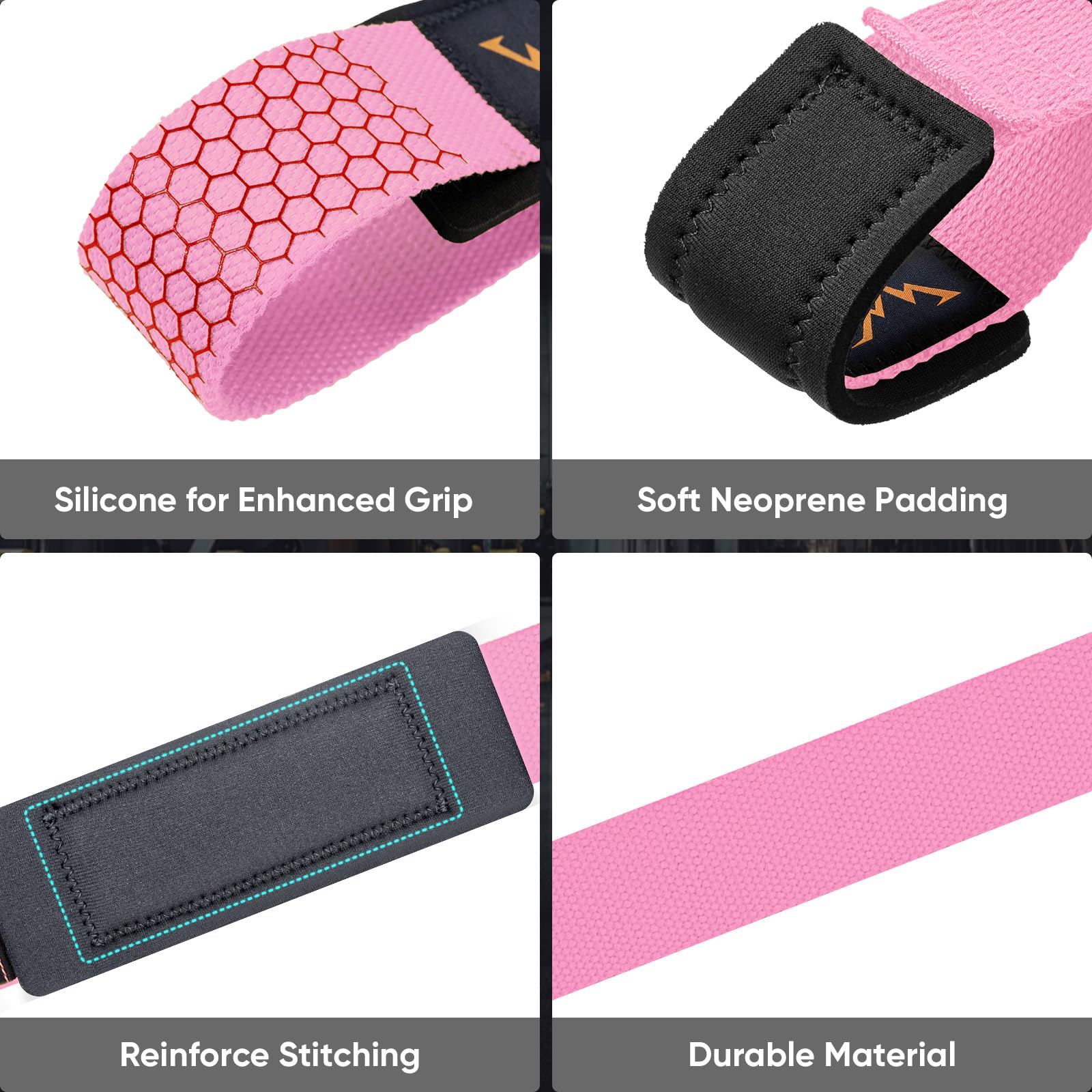 APEXUP Correas de levantamiento con neopreno acolchado, silicona antideslizante y algodón de alta calidad, correas de muñeca para levantamiento de pesas, gimnasio, culturismo, levantamiento de