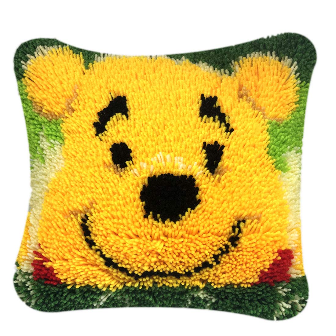 Latch Hook Kits Rugs, ColiCor DIY Latch Hook Kits Cushion Latch Hooking Rug Kits Cushion Embroidery for Kids, Bear