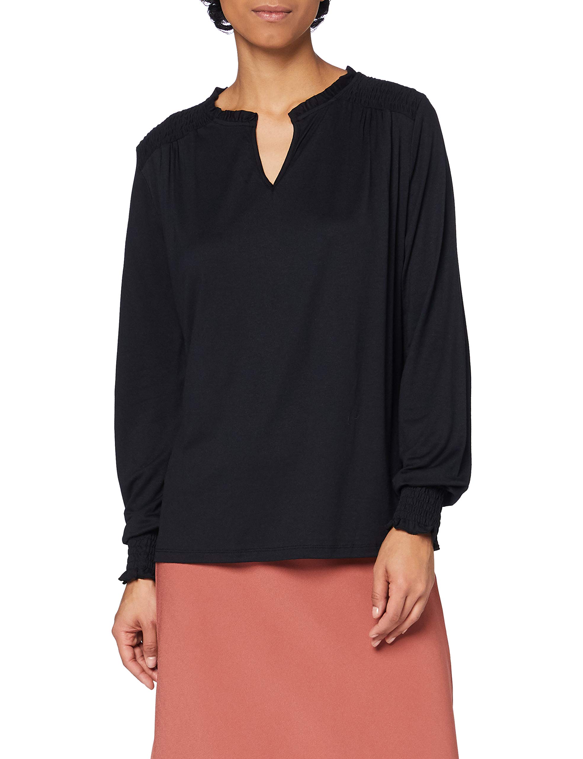 edc by ESPRIT Women's T-Shirt 011cc1k302, 001/Black, XS, 001/Black, XS