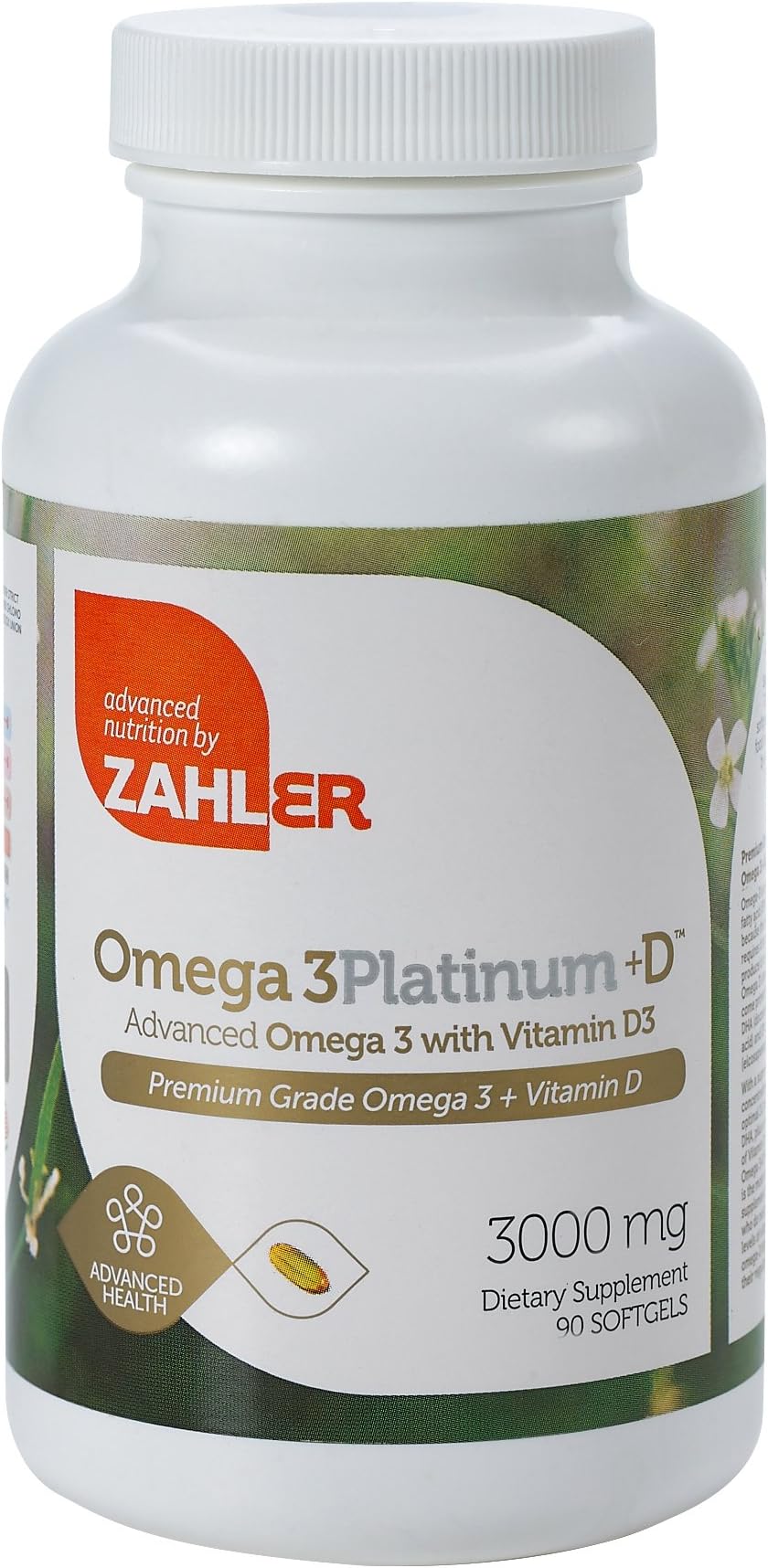 Zahler Omega 3 Platinum+D, 90 Softgels