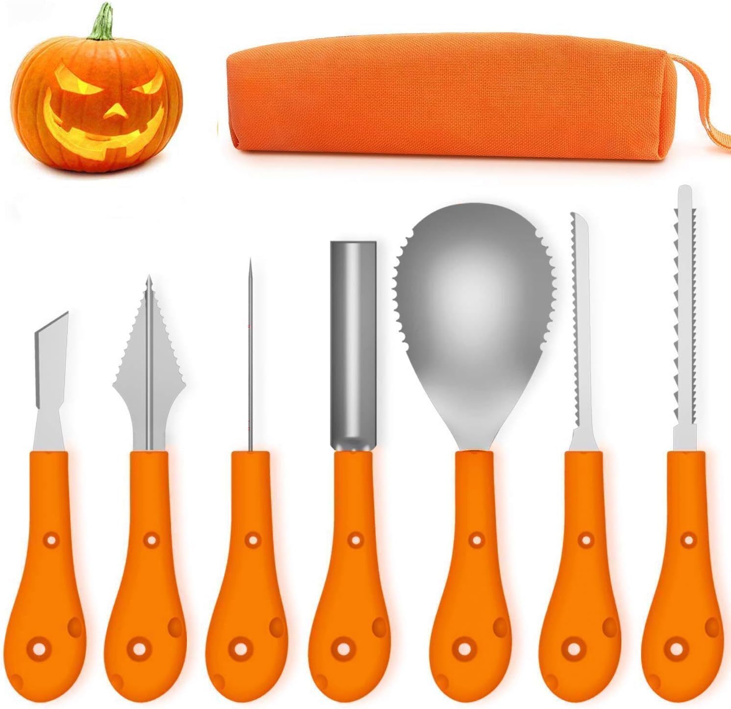 UDIKEFO Halloween Pumpkin Carving Set, 7 Pieces Pumpkin Carving Set