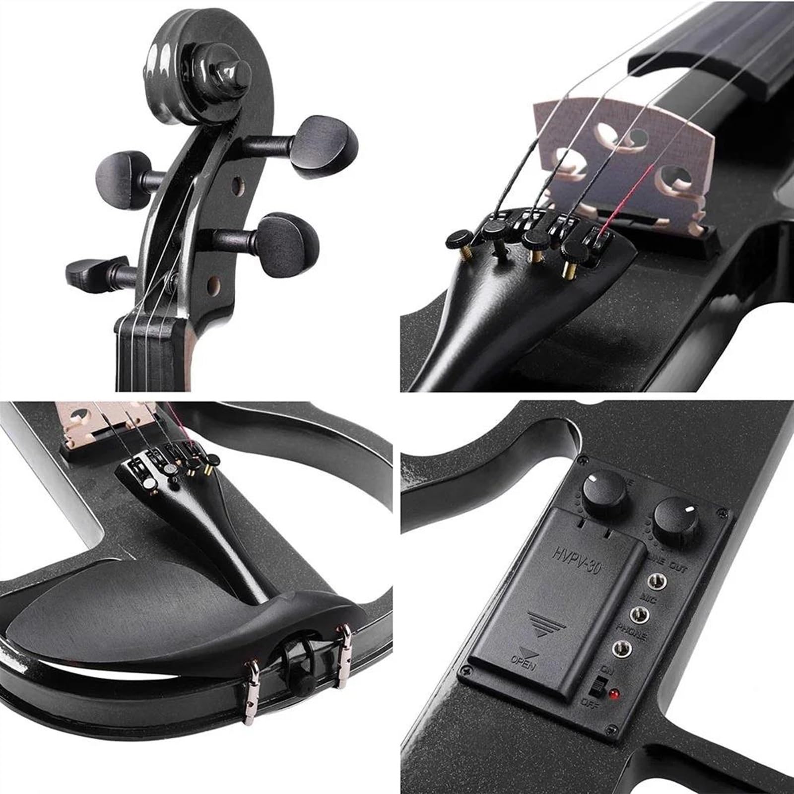 Violine Elektrische Violine In Voller Größe Massivholz Geigenklang Glatt Nicht Störend Brasilholz Bogen Steg-Kit