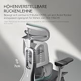 Hbada Ergonomischer Bürostuhl E3 Pro • 3-Zonen Lendenstütze • 4D Kopfstütze • 6D Armlehnen • Fußstütze • Höhenverstellbar • Ideal für Home Office & Gaming - 5