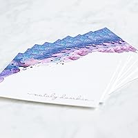 Vista 8 de Personalized Watercolor Note Cards with Envelopes Pastel Stationery Gift Set for Girls and Women/Flat Note Cards and Envelopes/Choose Font, Envelope