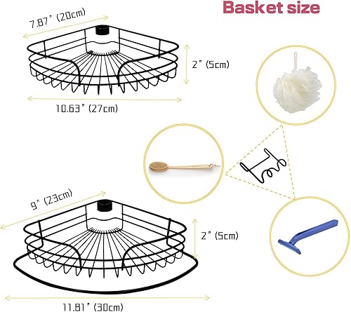 Miniatura 3 de TP001 - Bastón de tensión de esquina, organizador de ducha esquinero, esquina de regadera, estantes ajustables de 4 niveles con poste de tensión de