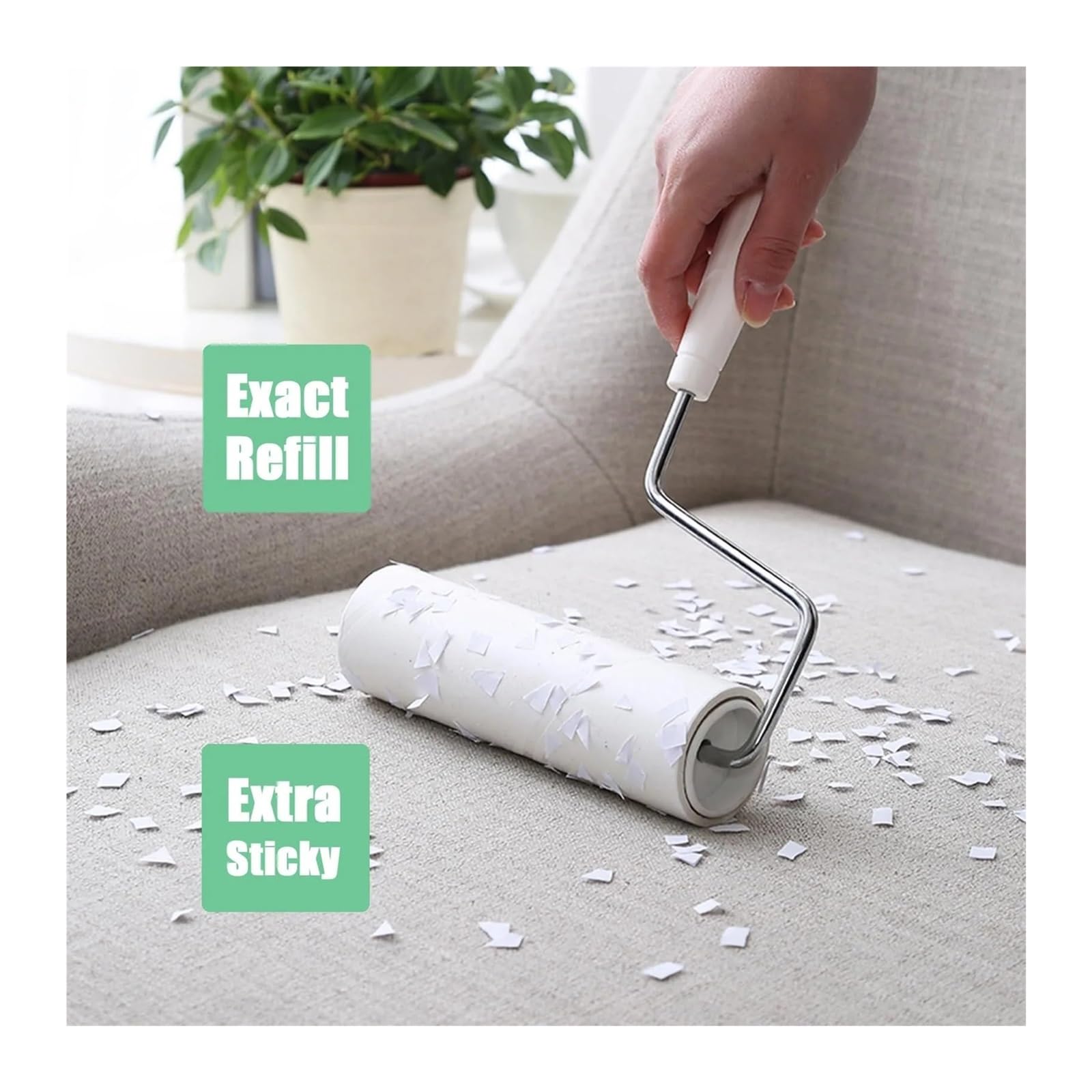 Fusselrolle Fusselroller-Nachfüllungen, extra klebrig | 60 Blatt pro Rolle, 5er-Packung, insgesamt 300 Blatt(9.45in)