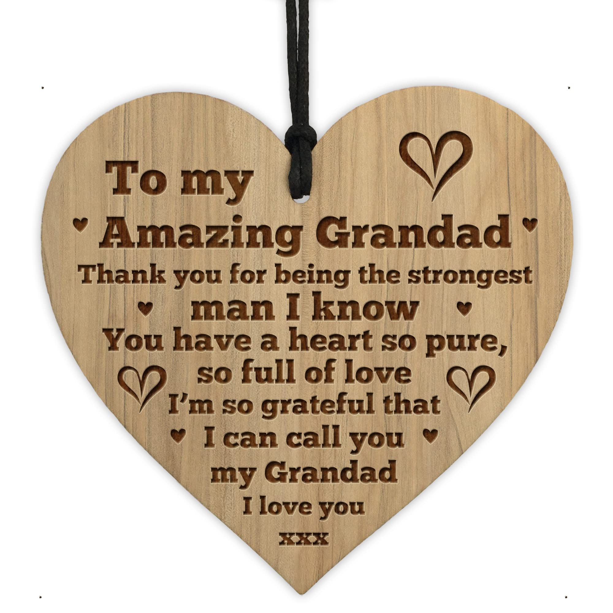 Red Ocean Novelty Grandad Gift Ideas Birthday Christmas For Him Engraved Heart Gift For Grandparents