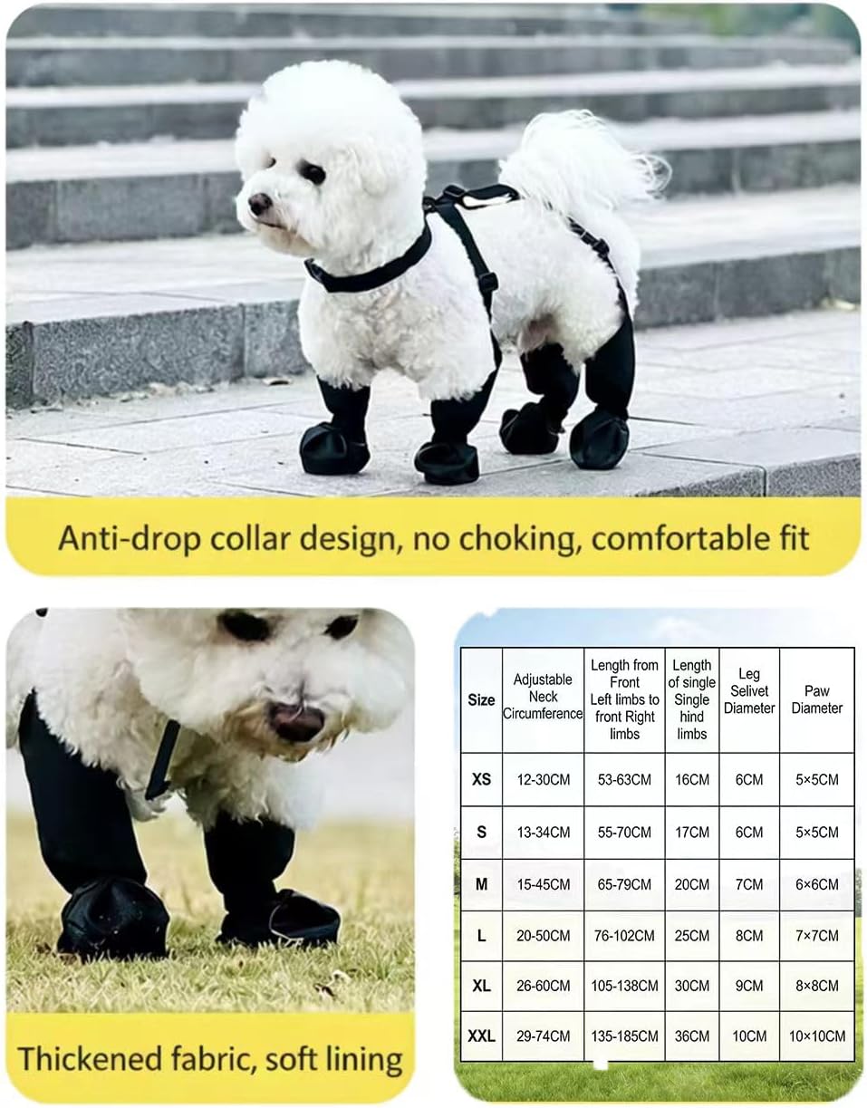 Dog Boots, high top Anti Slip, Anti Fall, Waterproof Dog Shoes, Adjustable Winter Snow Hiking Outdoor Dog Booties.Suitable for Small Medium Dogs Weighing 6-10 kilograms