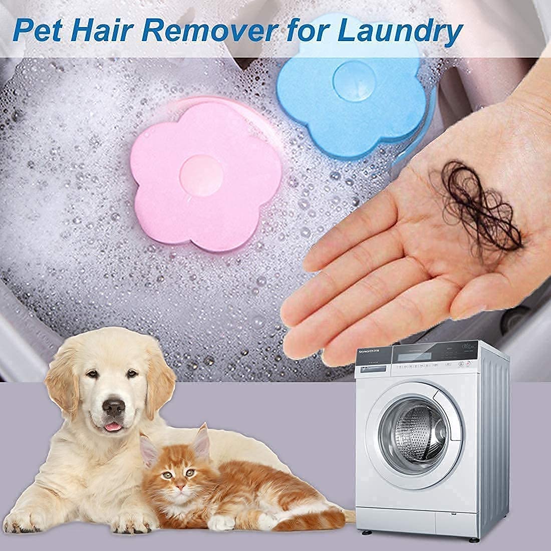 SARNESHWERAM 2 Pcs Washing Machine Floating Lint Mesh Bags And Reusable Laundry Dryer Balls Set - Hair Catcher, Lint Trap, And Eco-Friendly Dryer Balls Anti Vibration Pads (10Ball+2Bag) 1
