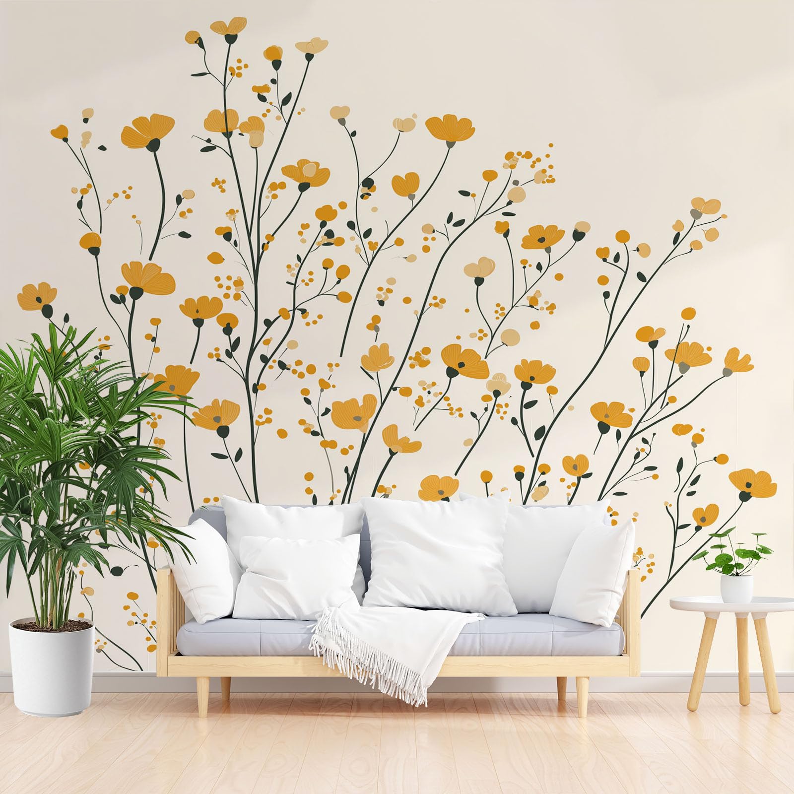 Papier peint floral bohème pour créer une ambiance chambre fille cocooning