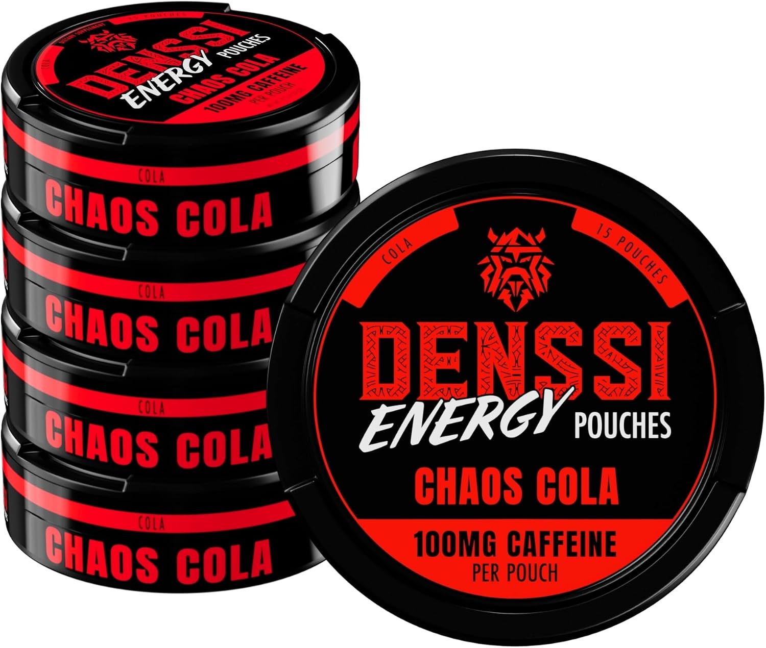 Energy Pouches – Fast-Acting Caffeine + Nootropic Boost – Sugar-Free, Tobacco-Free, Zero Crash Replacement/Alternative for Focus and Energy (5-Pack, Chaos Cola)