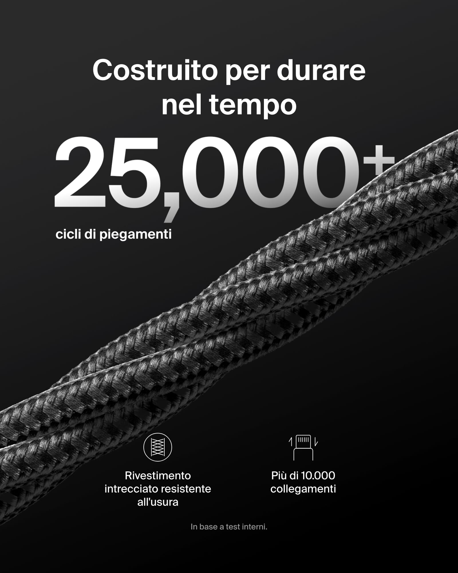 Belkin Confezione da 2 cavi intrecciati da USB-A a USB-C da 1,5 m, 15 W, cavo flessibile per ricarica rapida, cavo Type-C per iPhone 16 e iPhone 15 series, Galaxy S25, Pixel 9, iPad Pro ecc., nero