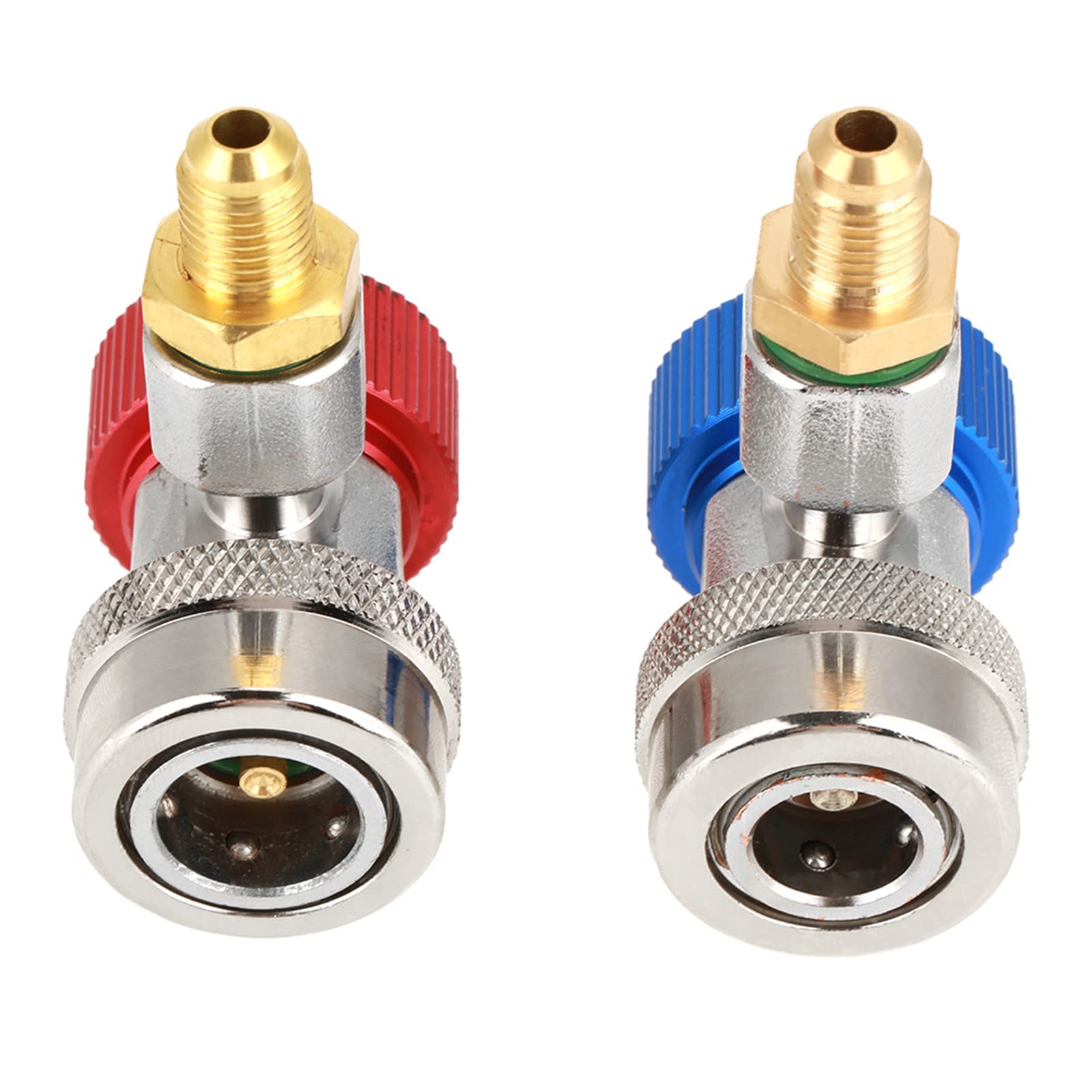 Tissting Conector R134a A/C 1/4 Flare Macho Baja Alta Presión Azul Rojo | Adaptador Diagnóstico Carga Evacuación Automotriz R134 Latón
