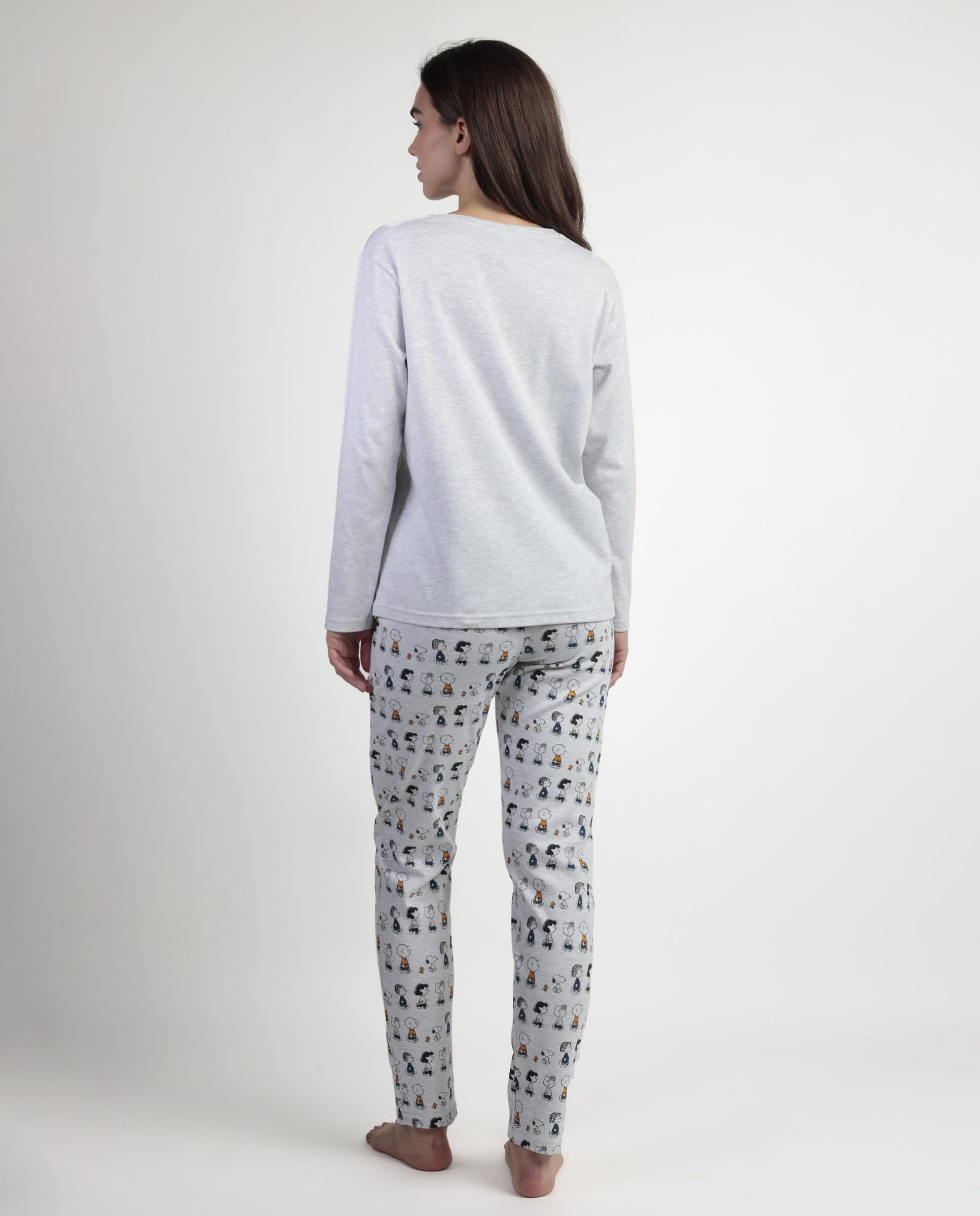 PEANUTS Pijama Manga Larga Snoopy&Friends para Mujer