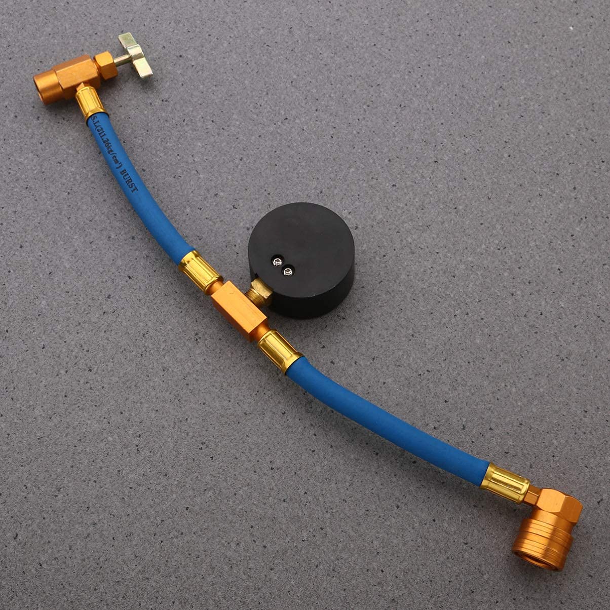 Veemoon R134a Tuyau de Charge de Réfrigérant Ca de Voiture Tuyau de Recharge avec Compteur de Climatisation de Voiture Accouplement Rapide (filetage 1/2 Pouce)
