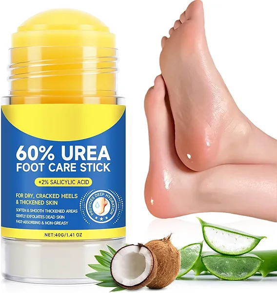 60% Urea Foot Cream Stick with 2% Salicylic Acid,Foot Care Cream Moisturizer for Dry Cracked Feet, Knees, Elbows, Hands,Moisturizes and Hydrates the Dry Skin,Callus Remover&Soften Dead Skin