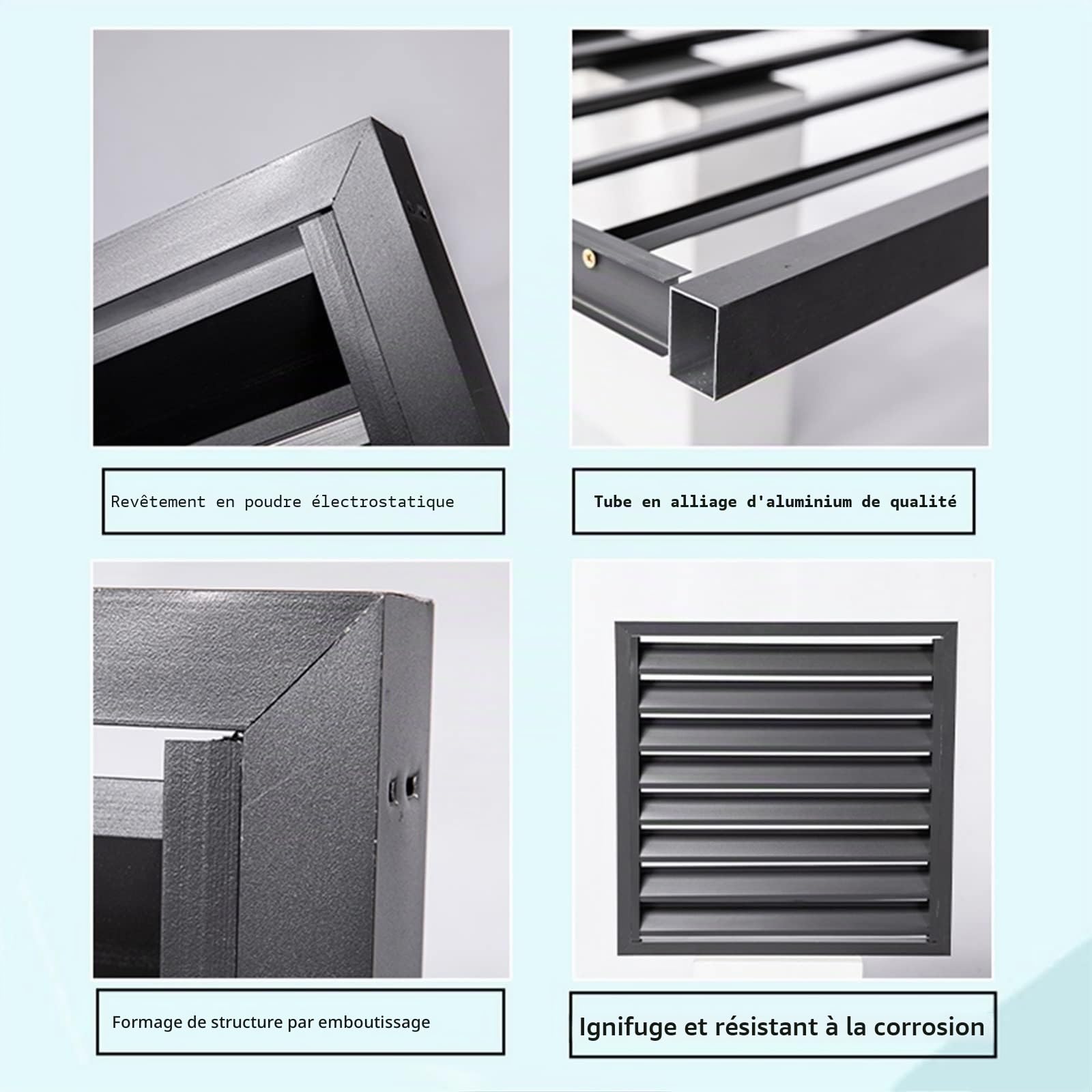 Housse de climatisation en aluminium pour support de fleurs - Grille extérieure - Pour appareils extérieurs - Écran décoratif - Protection contre les regards indiscrets - Design (Couleur : blanc,