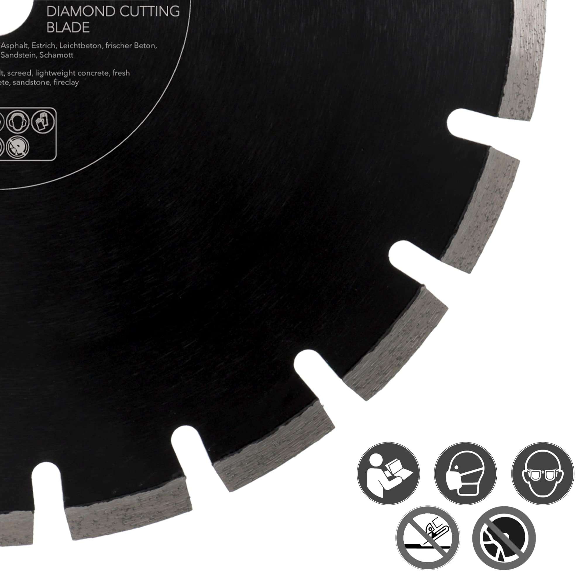 PRODIAMANT Disco de corte diamantado 350 mm x 25,4 mm abrasivo para asfalto, solado, hormigón ligero, hormigón fresco, arenisca y arcilla refractaria