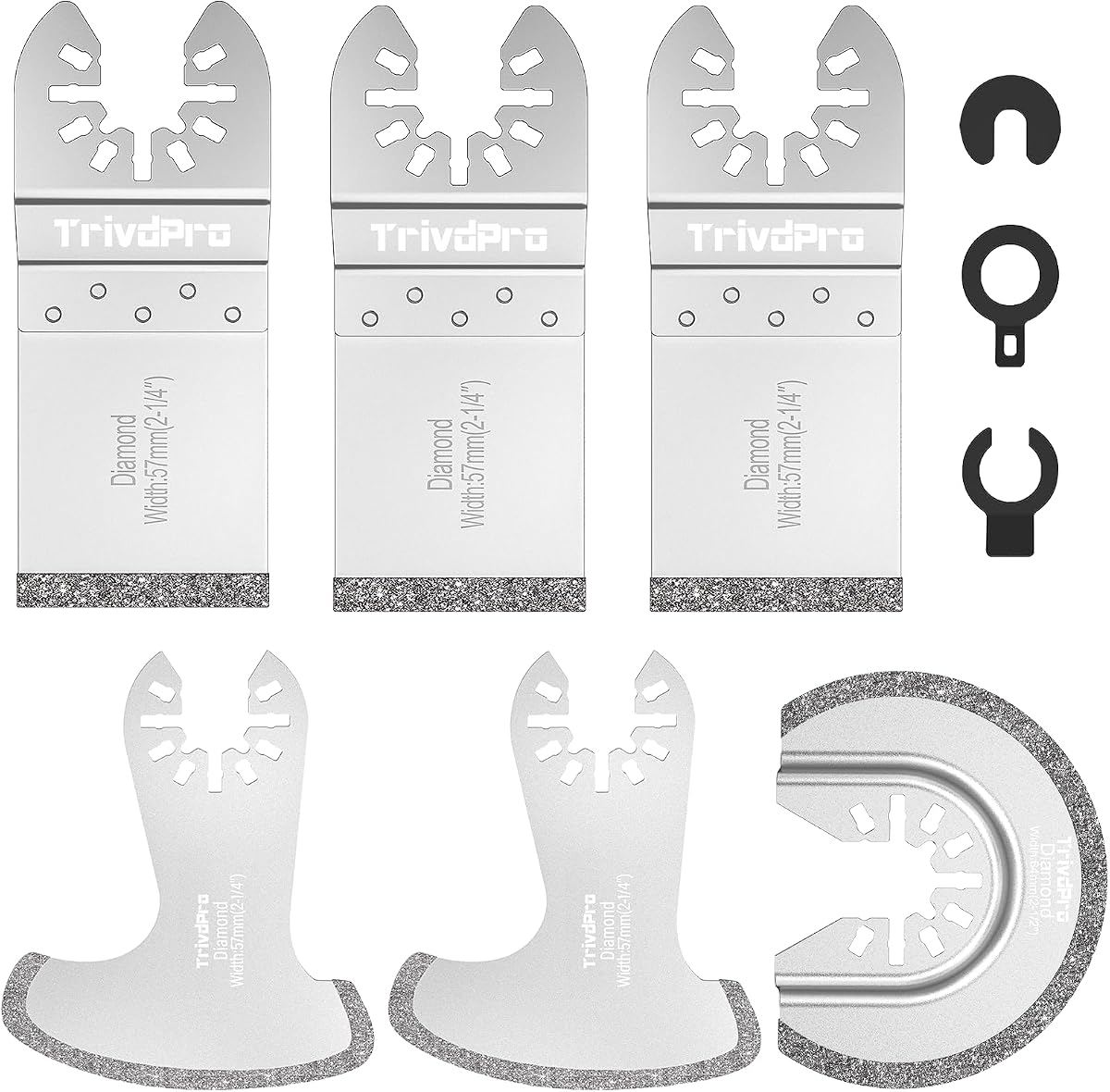Hoja para herramienta de eliminación de lechada - Hoja oscilante de diamante de 6 piezas | Hoja de eliminación de lechada para herramienta oscilante, hoja de herramienta para quitar lechada de azulejos, Compatible con DeWalt, Makita, Milwaukee, Fein