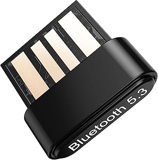 USB Bluetooth 5.3 Adapter for PC, GEODMAER Plug & Play Mini Bluetooth EDR Dongle Receiver & Transmitter Supports Windows 11/10/8.1/7 for Desktop PC Bluetooth Keyboard Mouse Printers Headsets Speakers
