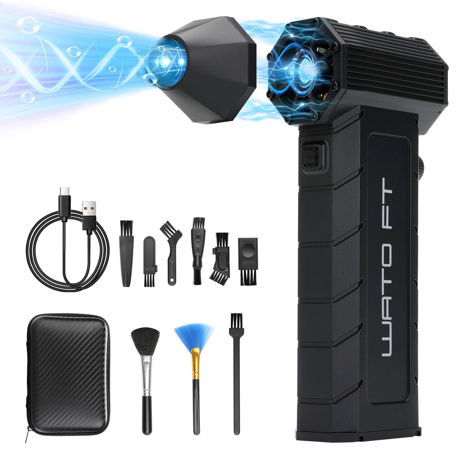 Electric Air Duster – 180000 RPM Compressed Air Blower for Keyboard, PC, Electronics – Reusable Cordless Dust Cleaner with USB-C Fast Charging