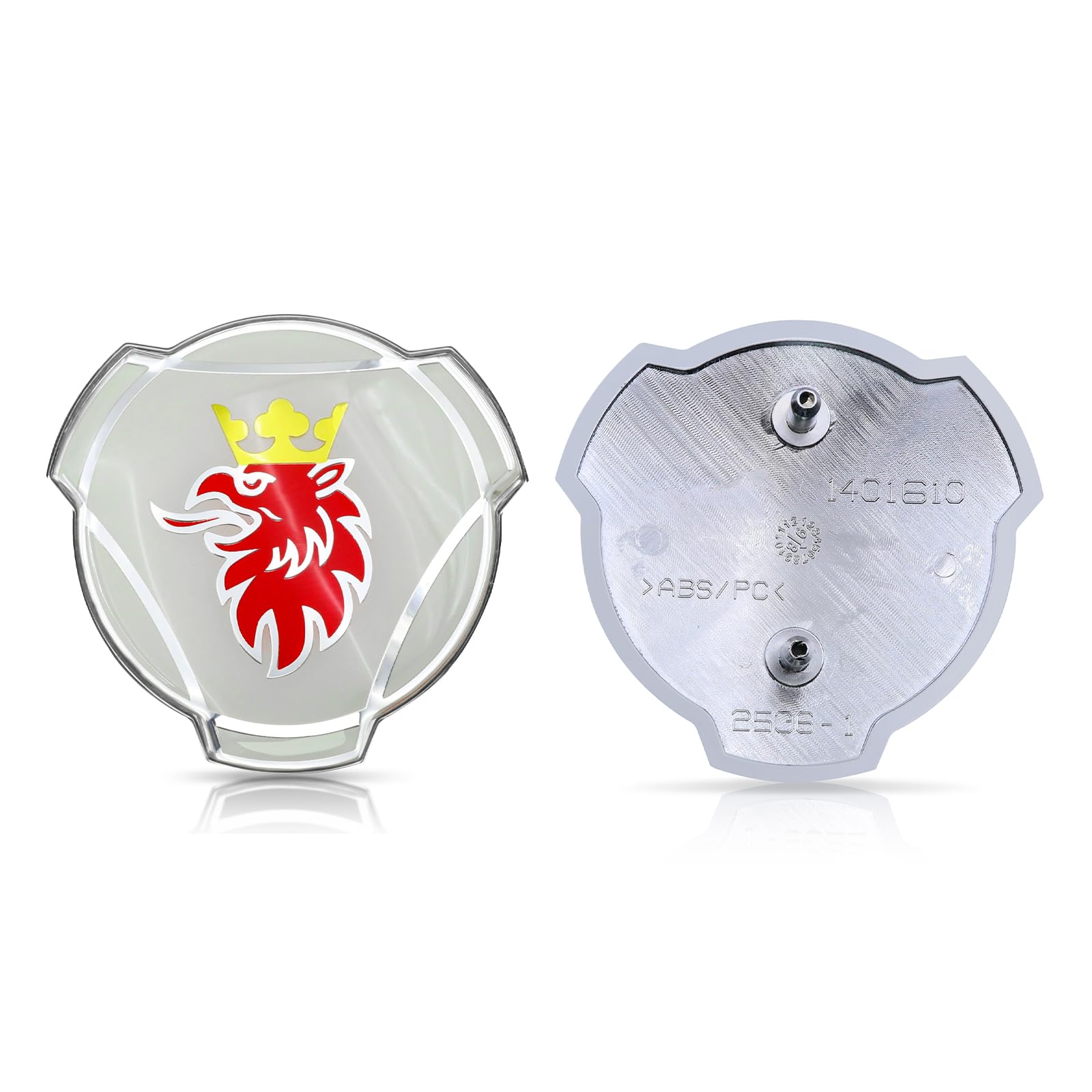 1 Set Emblema Grifone Bianco Rosso Per Auto Camion Scania Griglia Anteriore Cofano Distintivo Emblema Con Striscia Illuminazione LED 24V Accessori Camion Illuminati (illuminazione bianca)