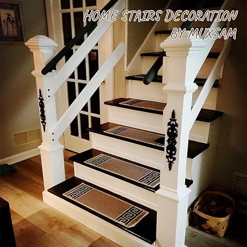 Miniatura 5 de MUXSAM 4 piezas de apliques largos tallados en madera para muebles, calcomanías de tallado de madera sin pintar para pared, armario, espejo,