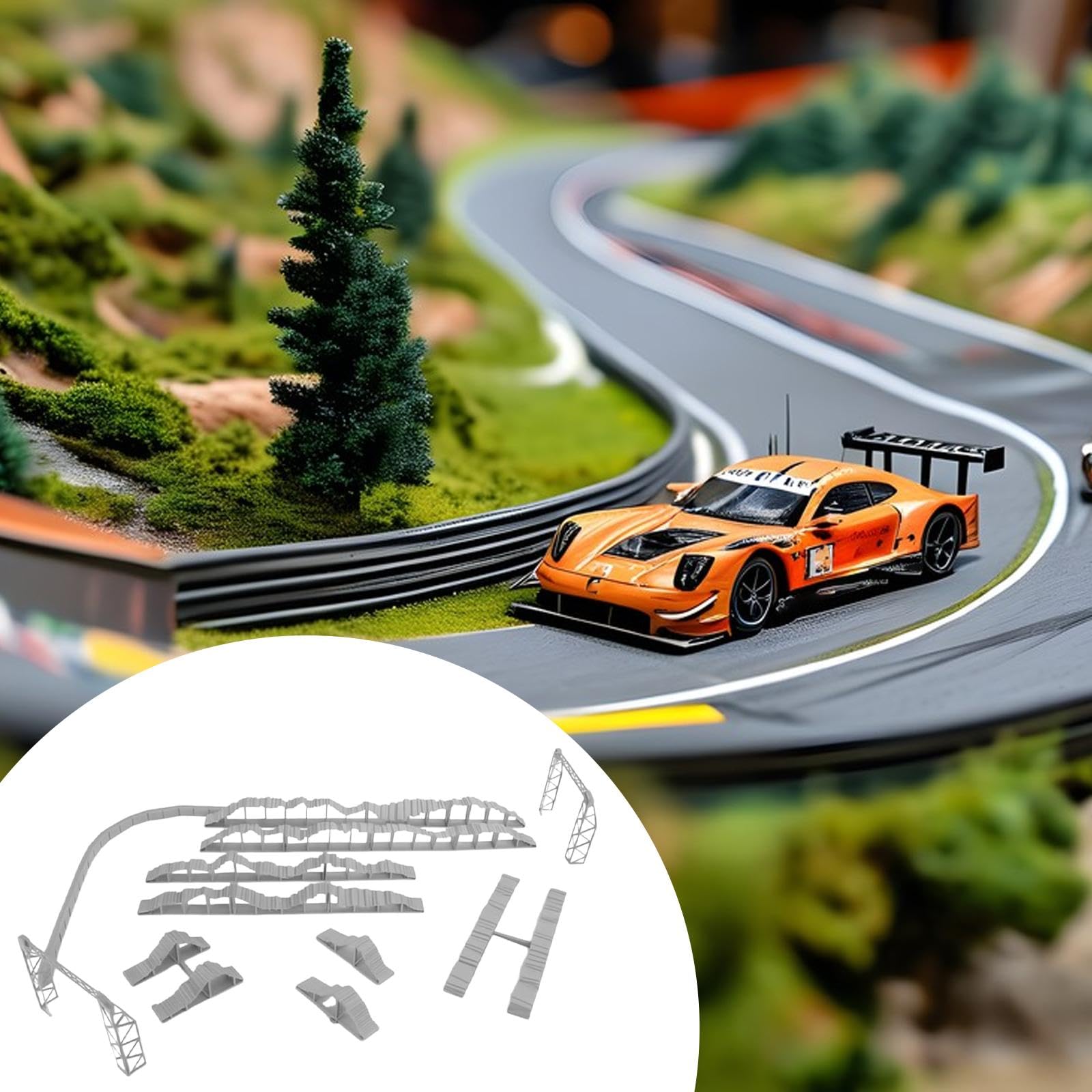 TISHITA RC Bridge per Auto Radiocomandate Ponte per Ostacoli Rampa per Arrampicate Scena Simulata in Materiale PP per Maggiore Resistenza Adatta per Gare, Style D