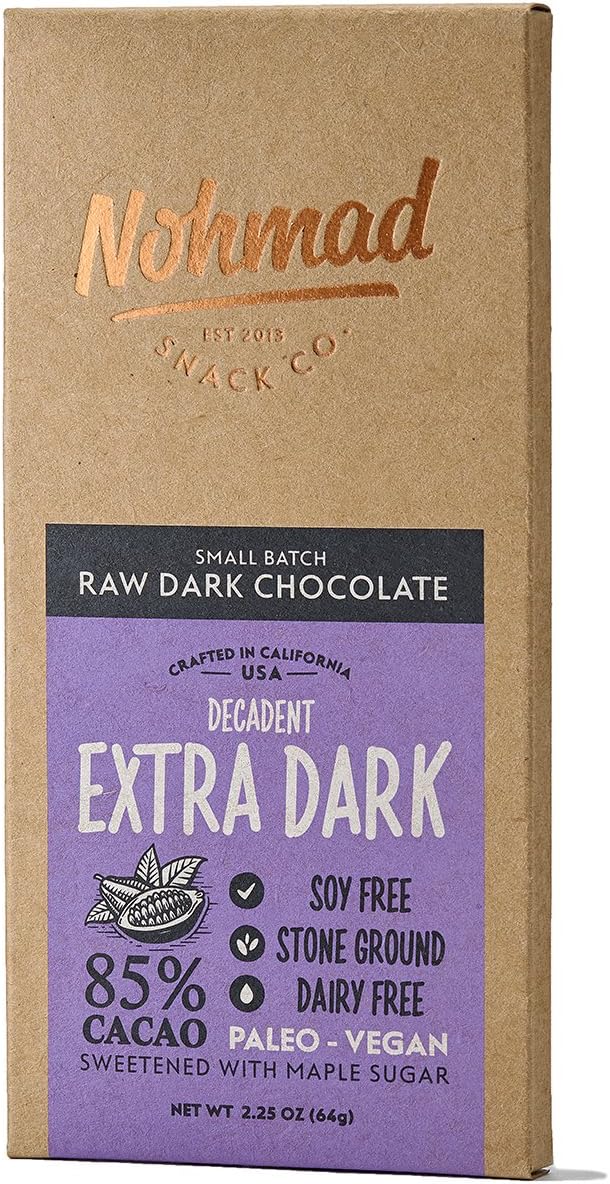 NOHMAD SNACK CO Raw Extra Dark Chocolate Bar, 2.25 OZ