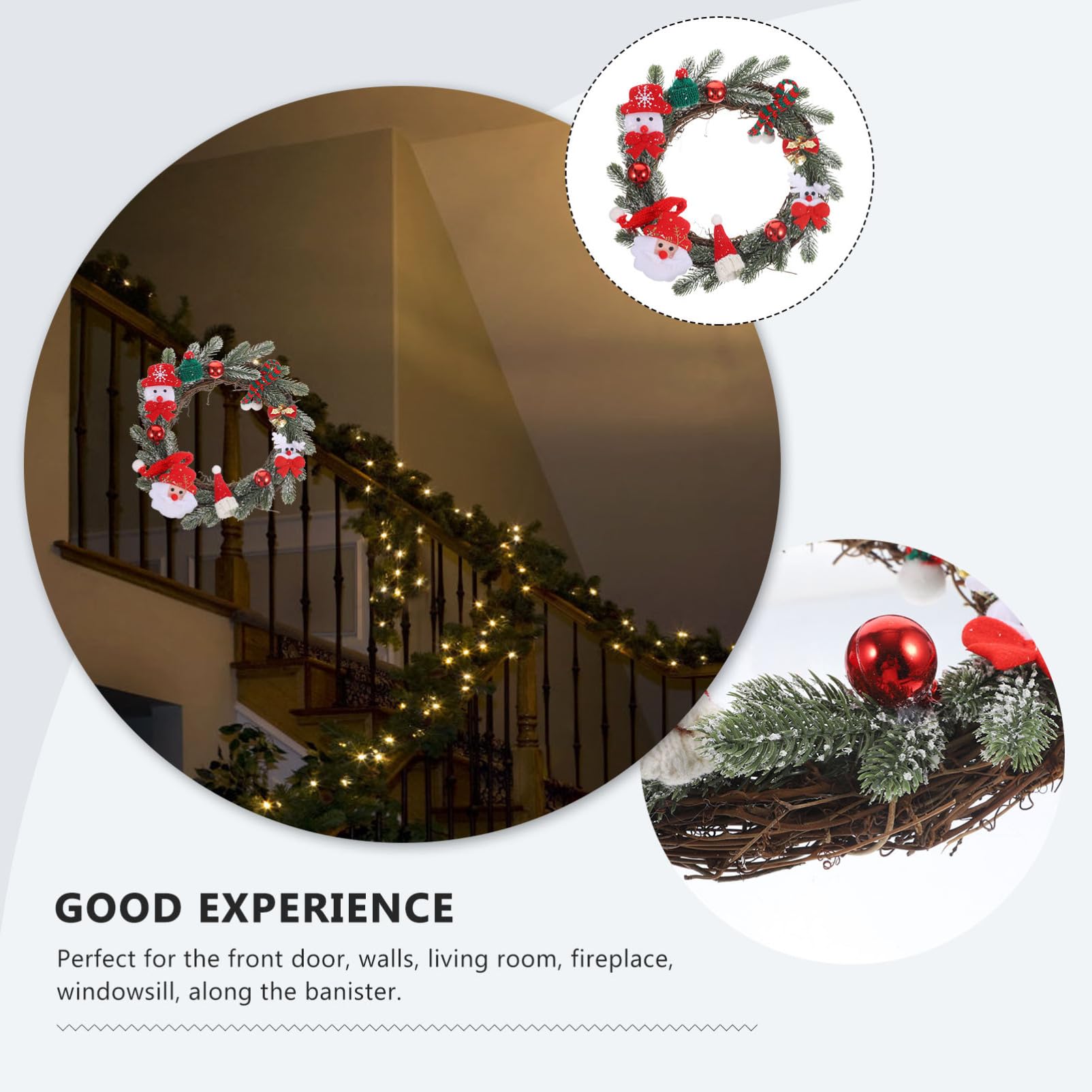 Guirnalda Navideña Decorativa De Pared Adorno Colgante De Navidad para Puertas y Ventanas Accesorio De Decoración Festiva para Hogar y Oficina