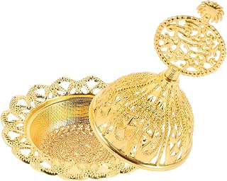 Garneck Vintage Middle Eastern Style Metal Incense Burner with Hollow Design Decorative Aromatherapy Censer for Home Relaxation and Meditation Elegant Mini Incense Holder