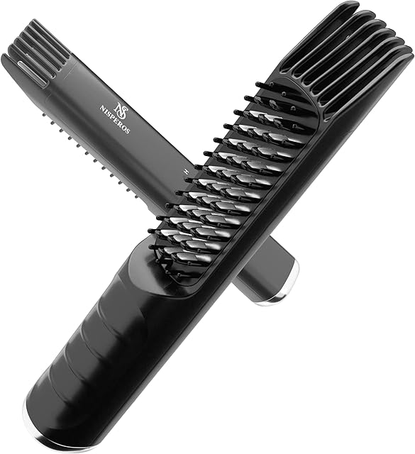 Nisperos Cordless Beard Straightener Combs for Men, Professional Beard Brush, Portable Multifunctional Heated Beard Brush for Home and Travel, Hair Straightening Styler Tools for Men and Women