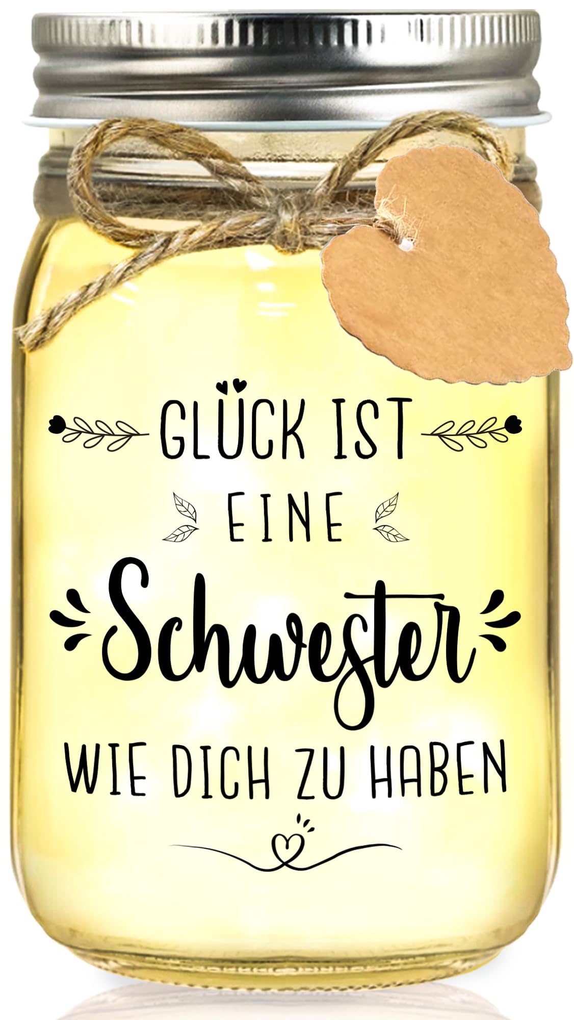 Hiipeefeel Geschenk für Schwester Geburtstag, LED Flaschenlicht, Geburtstagsgeschenk Weihnachtsgeschenke Muttertagsgeschenk für Schwester, Beste Große Schwester Geschenk Weihnachten Muttertag