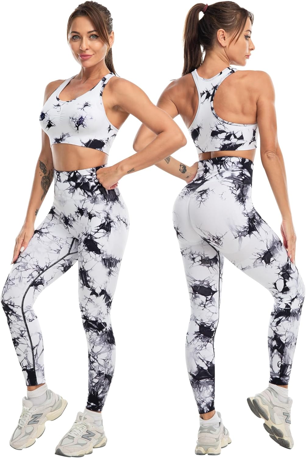 3 Piece Workout Sets for Women Butt Lifting Leggings with High Impact Sports Bra Gym Shorts - Image 3