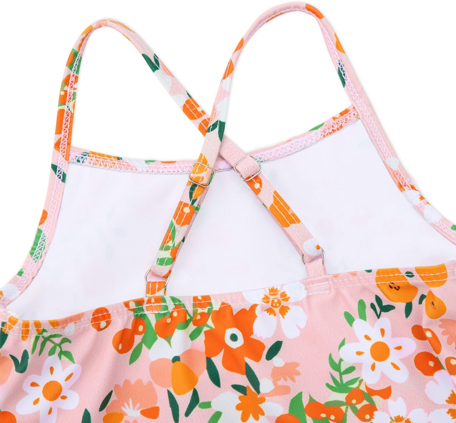 Girls One Piece Swimsuits Cute Ruffles Swimming Bathing Suit with Adjustable Straps Beach Pool Kids Swimwear 3T-12 image 4