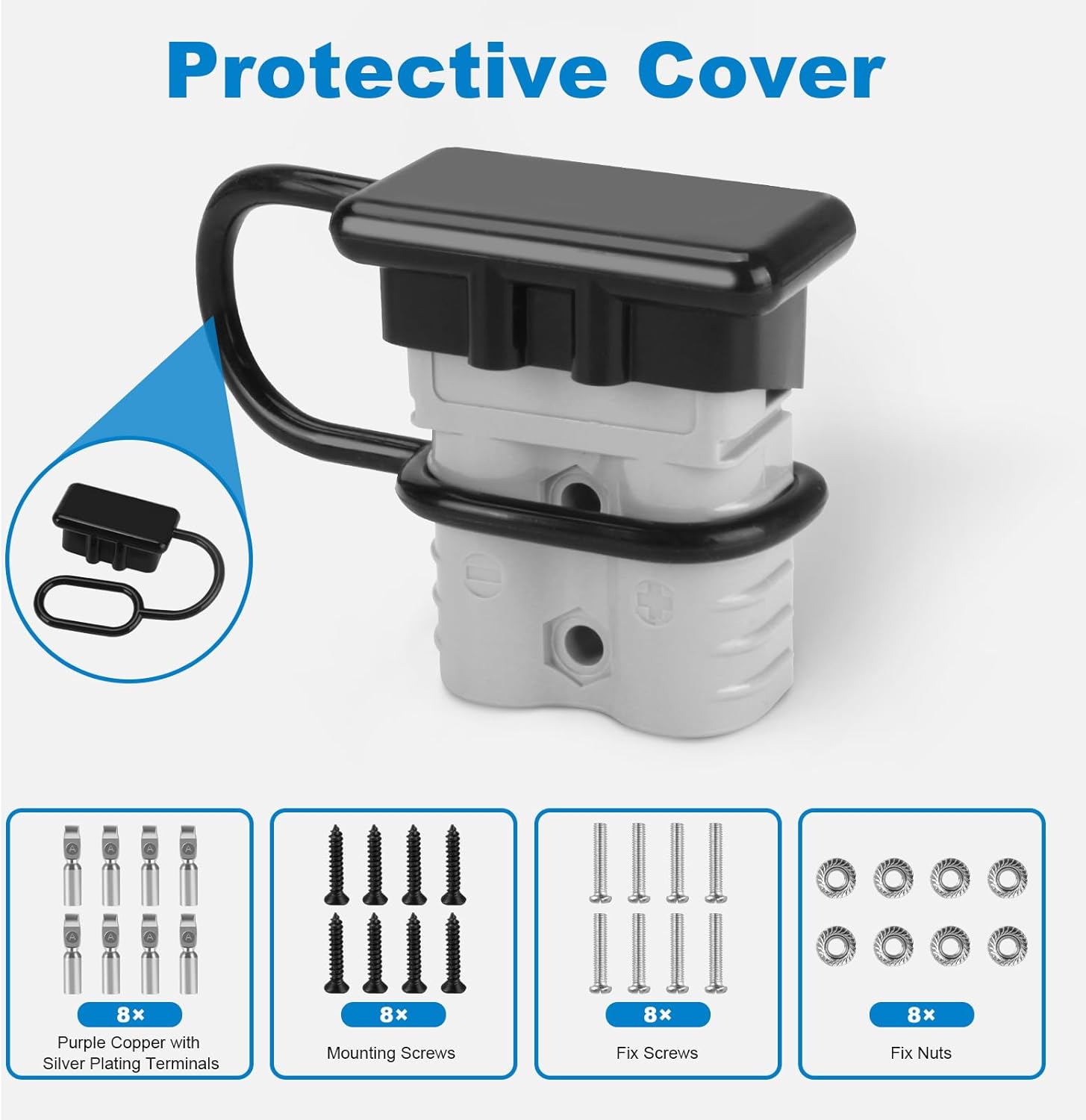 120 Amp Battery Quick Connect/Disconnect Connector,2 to 6 Gauge Battery Quick Connect with Mounting Bracket Waterproof Cap for RV,Truck,Winch (4 PCS)