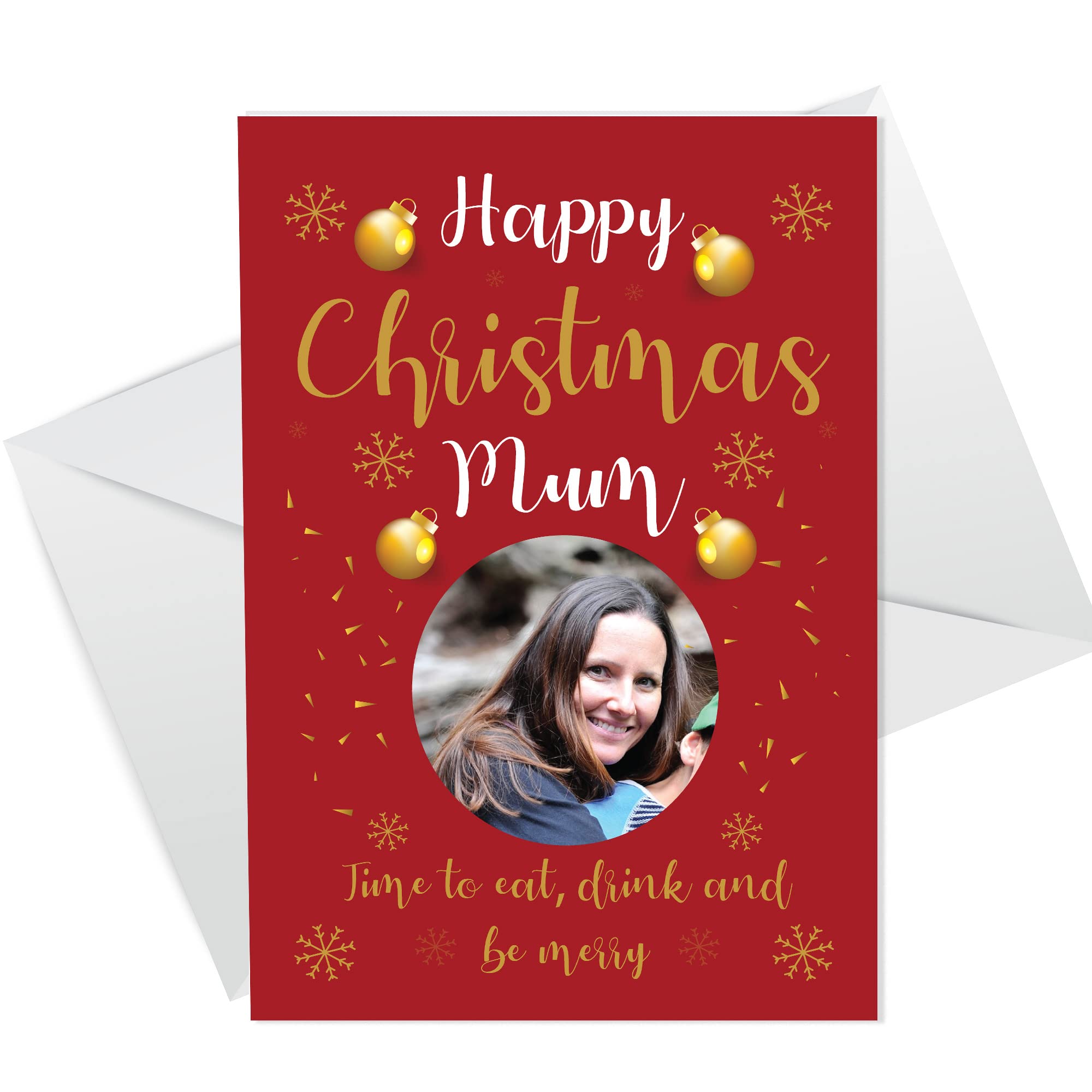 RED OCEAN Personalised Christmas Card For Mum Photo Card For Her Mum Christmas Card