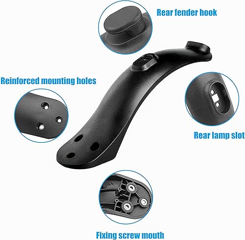 Miniatura 4 de Guardabarros trasero para scooter eléctrico compatible con Xiaomi 1S M365 Pro, guardabarros trasero para scooter eléctrico con luces traseras, pieza