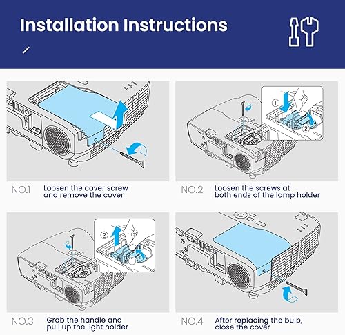 Miniatura 5 de CARSN Lámpara de proyector de repuesto NP21LP para NEC PA550W NP-PA500U NP-PA500X NP-PA5520W NP-PA600X, lámpara con carcasa