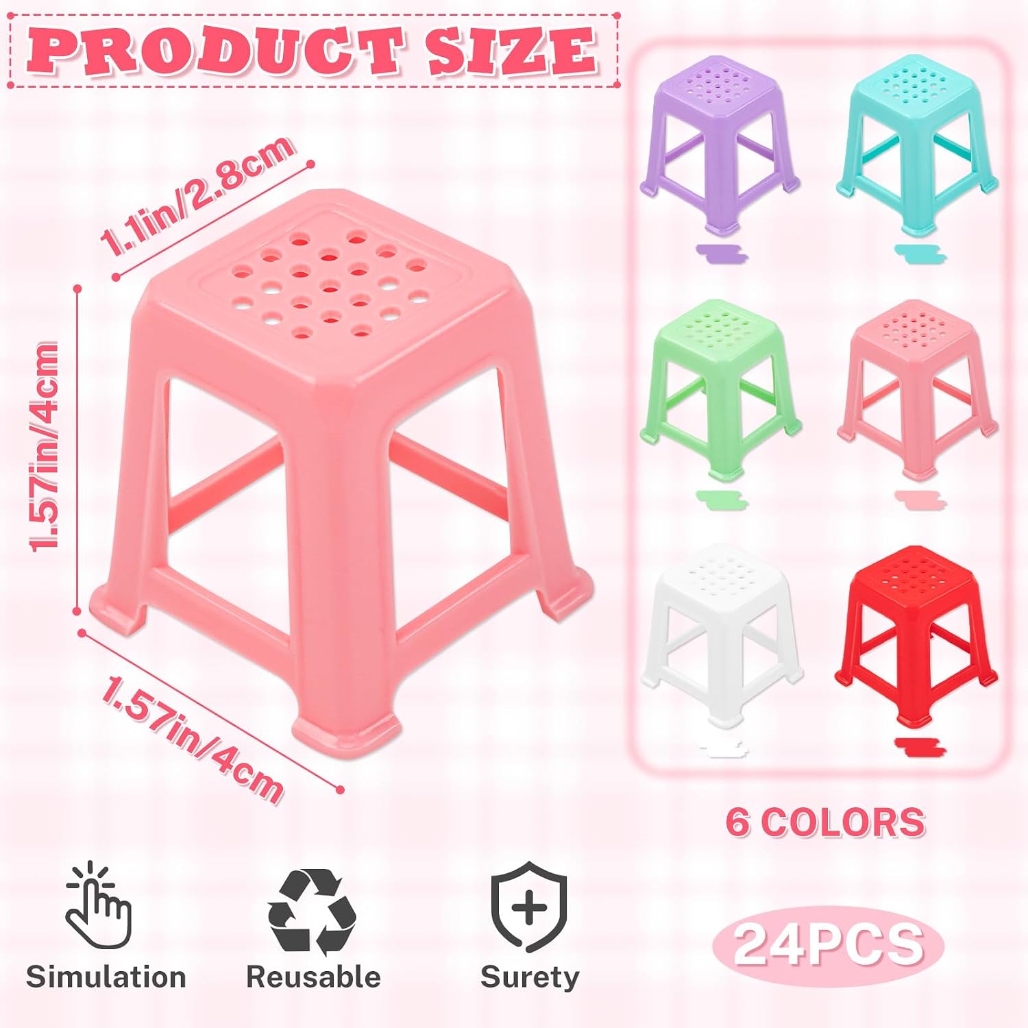 24 PCS Painting Stand Canvas Stands for Mini Canvas 6 Colors