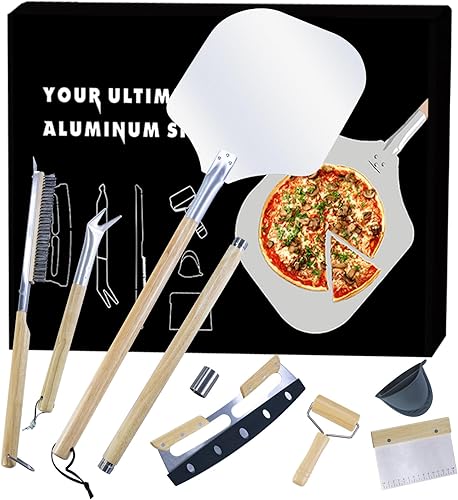 Kit de accesorios para horno de pizza de 7 piezas, juego de herramientas para hacer pizza de primera calidad para hornos domésticos y exteriores,